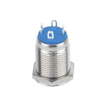 Botão 12mm LED sem trava cabeça alta 1.8v Inox