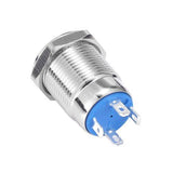 Botão 12mm LED sem trava 24v Inox