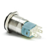 Botão 16mm LED com trava power 24V Inox