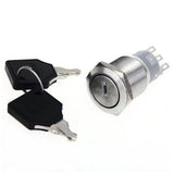 Chave Interruptor Segurança 19mm 2 Posições Inox