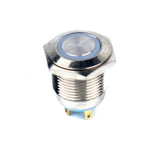 Botão 16mm LED sem trava 24v Inox 4 pin