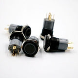Botão 19mm LED sem trava preto 24v Inox