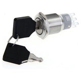 Chave Interruptor Segurança 19mm 3 Posições Inox