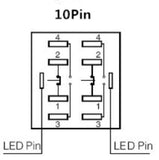 Botão 25mm LED com trava 2NA 2NF 24v Inox