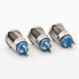 Botão 19mm com LED sem trava 24v Inox