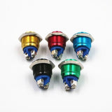 Botão 16mm sem trava colorido Inox