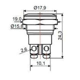 Botão 16mm sem trava cabeça chata Inox