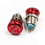 Botão 19mm emergência Inox