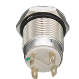 Botão 12mm LED sem trava power 24v Inox