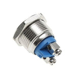 Botão 16mm sem trava cabeça chata Inox