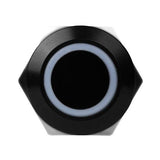 Botão 12mm LED sem trava preto 5v Inox