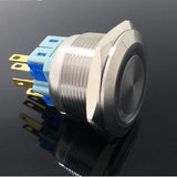 Botão 25mm LED com trava 2NA 2NF 24v Inox