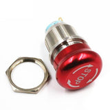 Botão 19mm emergência Inox