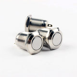 Botão 12mm sem trava cabeça chata Inox