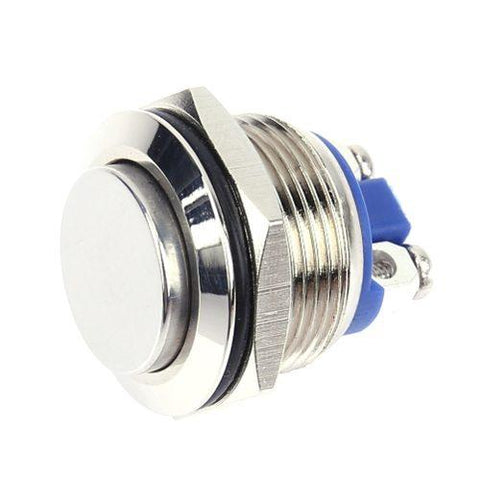 Botão 16mm sem trava cabeça alta Inox