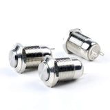 Botão 12mm sem trava cabeça alta Inox