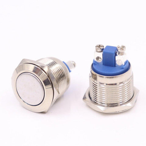 Botão 19mm sem trava cabeça chata Inox