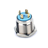 Botão 16mm LED sem trava 24v Inox 4 pin