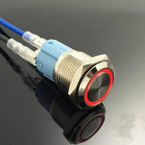 Botão 16mm LED sem trava 24v Inox