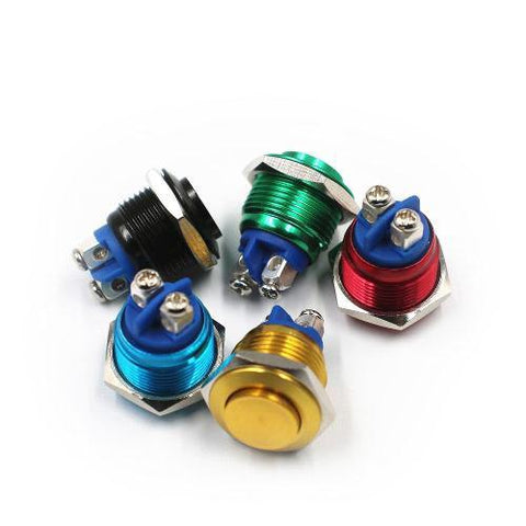 Botão 16mm sem trava colorido Inox