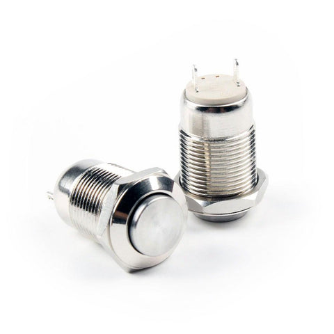 Botão 12mm sem trava cabeça alta Inox