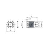 Botão 12mm LED sem trava 24v Inox