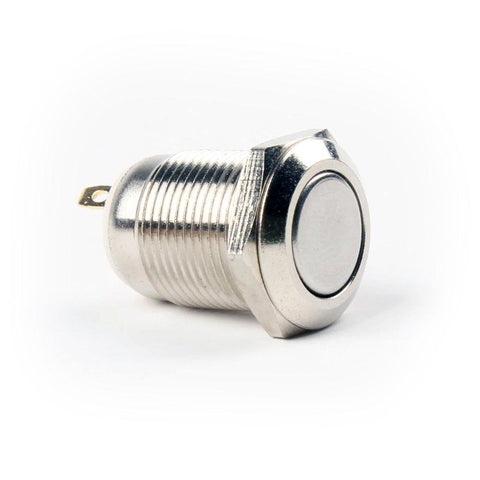 Botão 12mm sem trava cabeça chata Inox