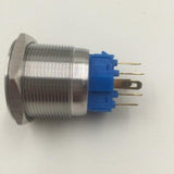 Botão 25mm LED com trava 2NA 2NF 24v Inox