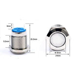 Botão 12mm sem trava cabeça chata Inox