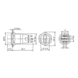 Botão 19mm girar 2 posições Inox