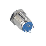 Botão 12mm LED sem trava cabeça alta 1.8v Inox