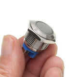 Botão 16mm sem trava cabeça chata Inox