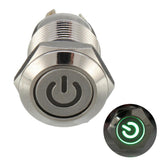 Botão 12mm LED sem trava power 24v Inox