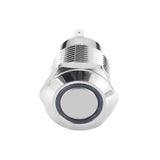 Botão 12mm LED sem trava 12v Inox