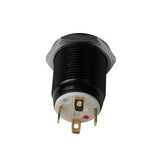 Botão 12mm LED sem trava preto 5v Inox