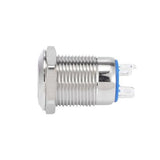 Botão 12mm LED sem trava 12v Inox